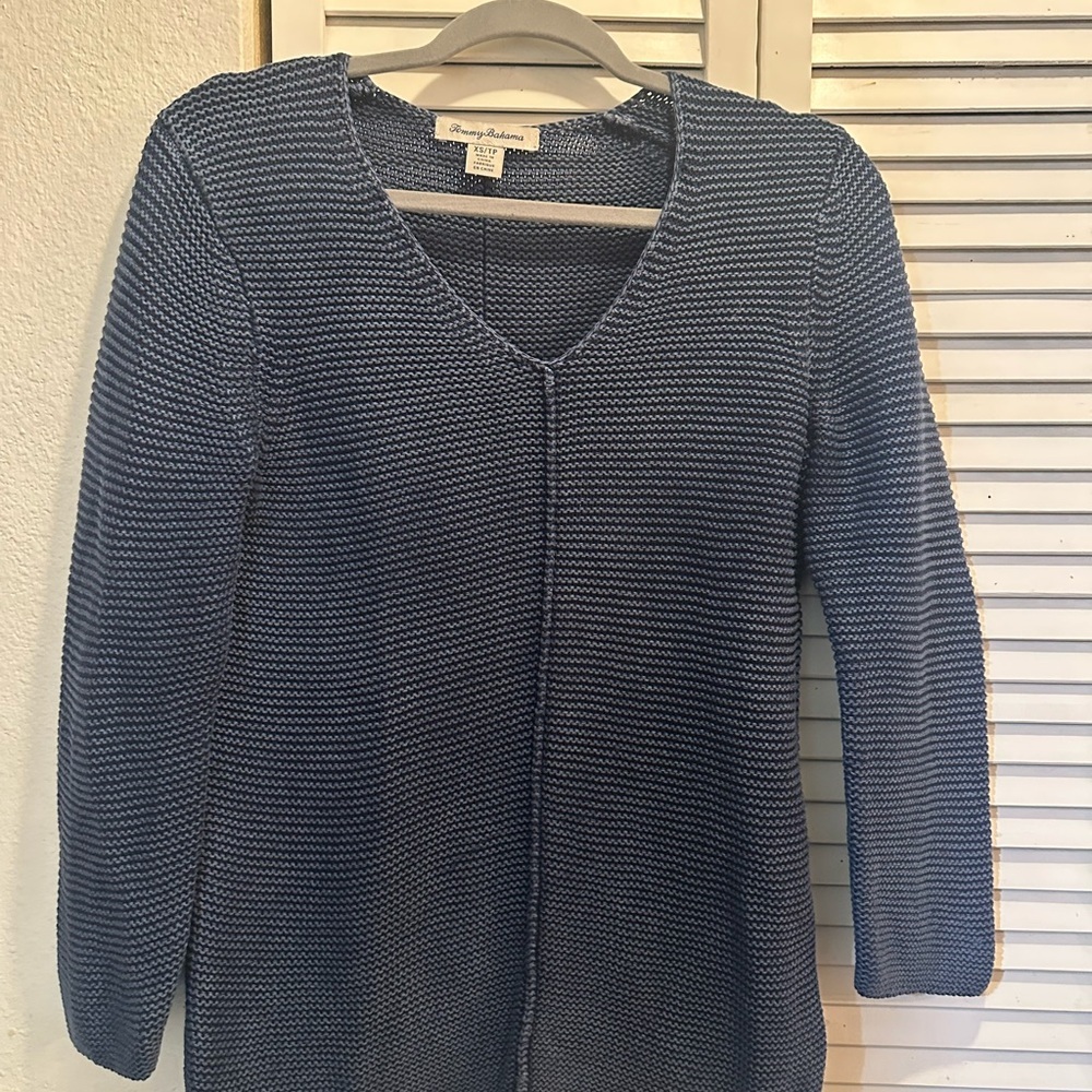 Tommy Bahama Navy Knit Top XS